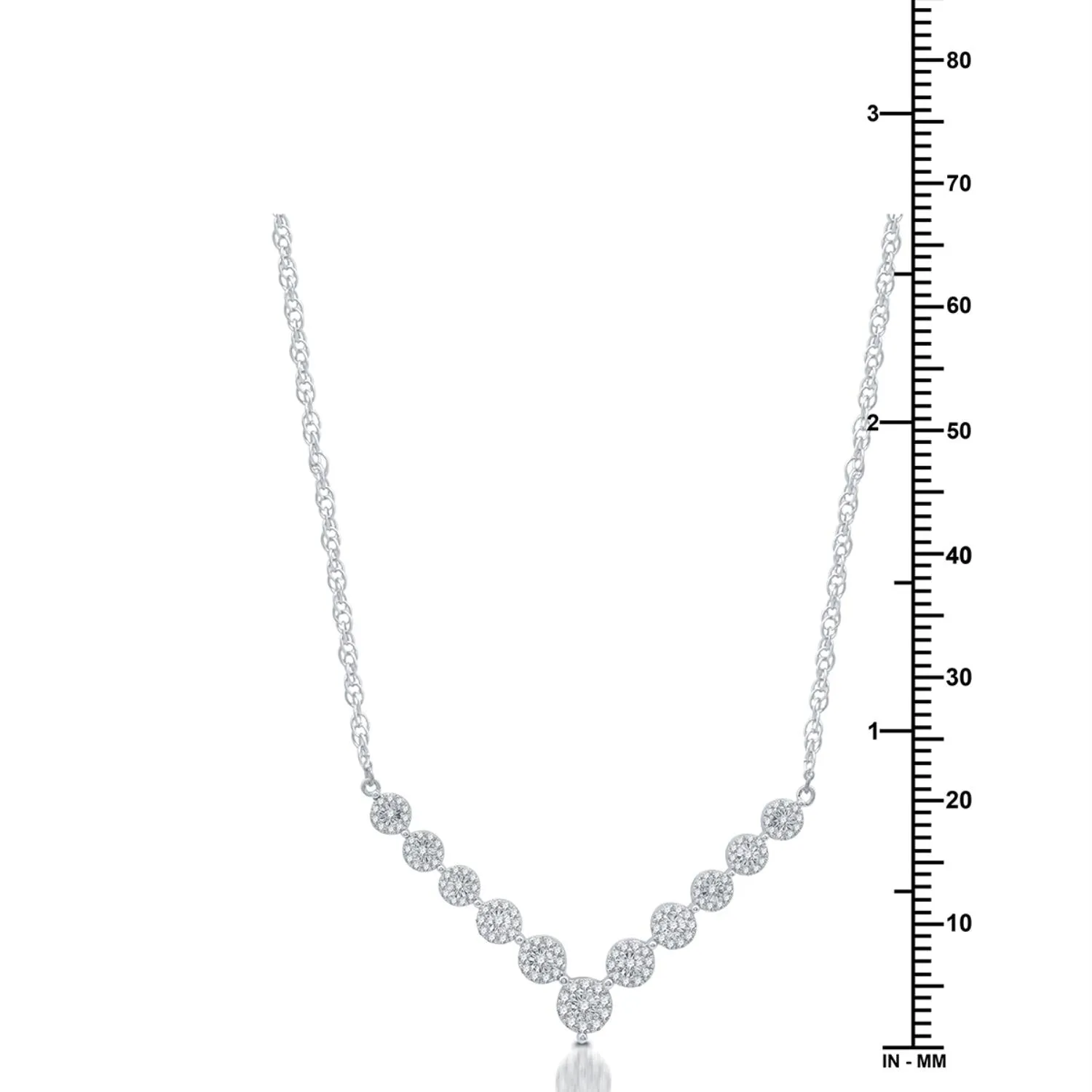 1/2 CTW Diamond Fashion 18-inch Necklace in Rhodium Plated Sterling Silver