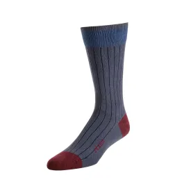 Forrest - Ribbed Organic Cotton Crew Socks - Indigo