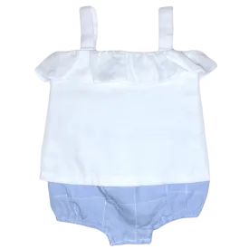 Millie Ruffle Bloomer Set – Palmetto Bluff Blue Linen