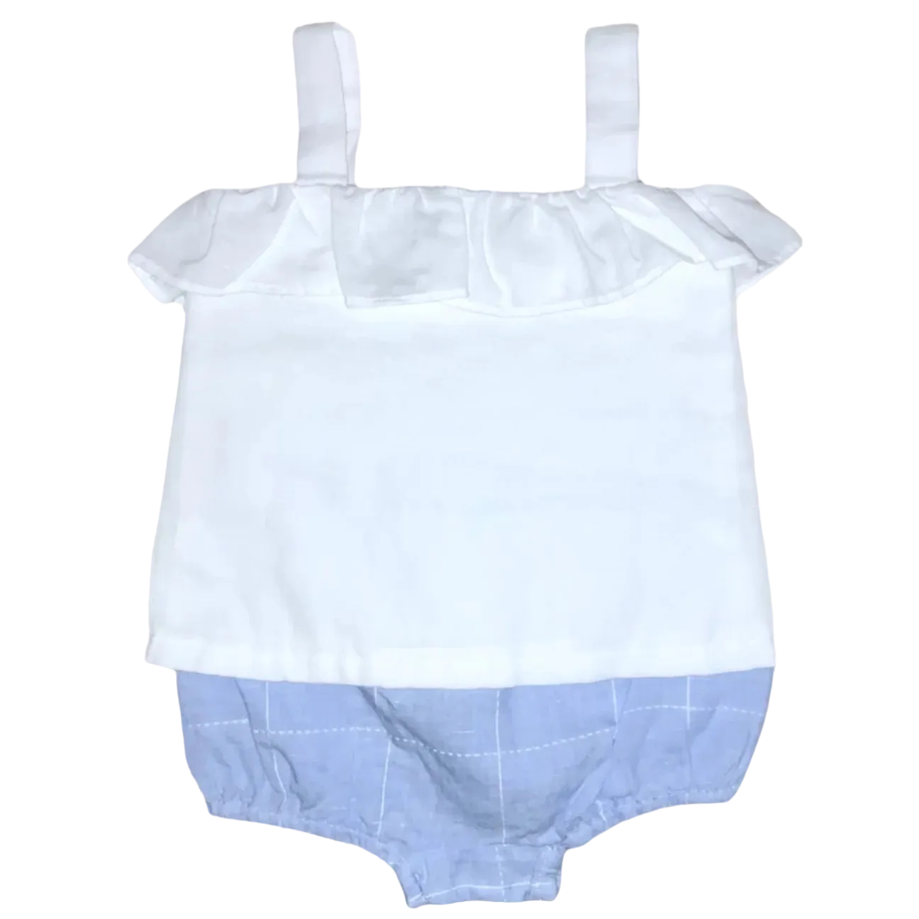 Millie Ruffle Bloomer Set – Palmetto Bluff Blue Linen