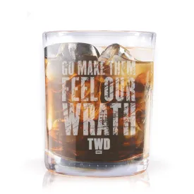 The Walking Dead Feel Our Wrath Laser Engraved Rocks Glass